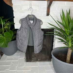 Old Navy Gray Polka Dot Vest
